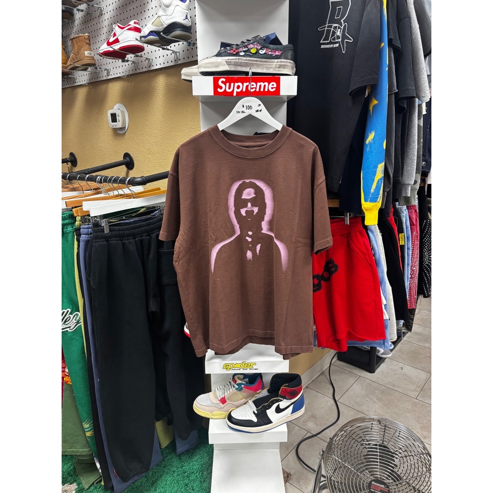Sp5der Worldwide Angel Brown Graphic T-Shirt Pink Halo Spider XL